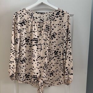 West Kei Cream and Black Spotted Blouse